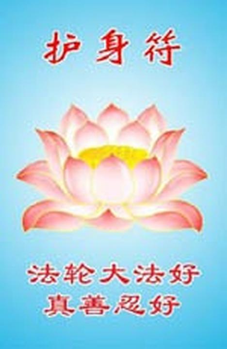Amajlije koje su Falun Gong praktikanti dijelili u Kini, s riječima „Falun Dafa je dobar" i „Istinitost-Suosjećanje-Tolerancija su dobri“) 