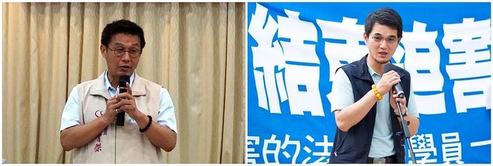 Gosp. Liu Chien-kuo (desno) i gosp. Hsu Chih-chieh (lijevo), članovi Zakonodavnog komiteta (Zakonodavnog Yuana) hvale Falun Dafa.