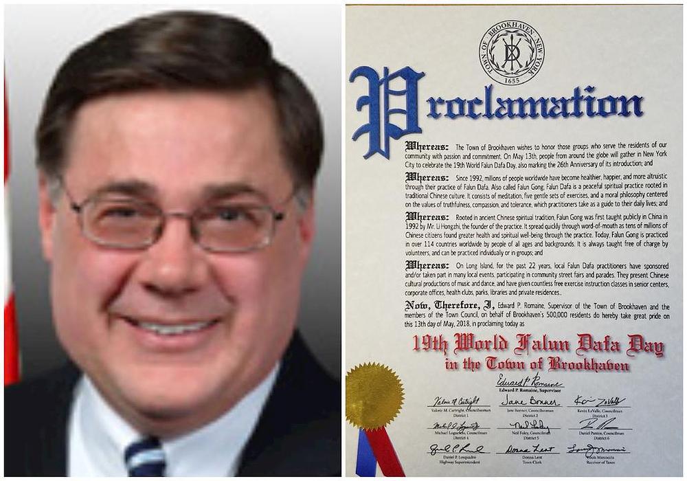 Edvard P. Romaine, gradonačelnik grada Brook Havena sa proklamacijom koju je izdao