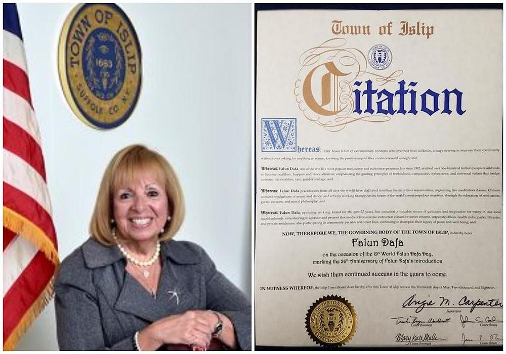 Angie M. Carpenter, gradonačelnica Grada Islipa, i proklamacija koju je izdala