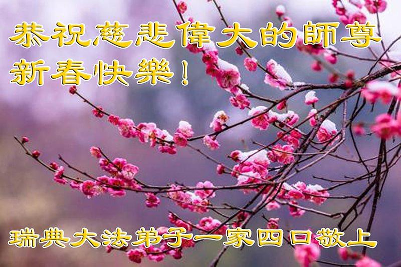  Četvoročlana porodica praktikanata iz Švedske s poštovanjem želi poštovanom Učitelju srećnu kinesku novu godinu!