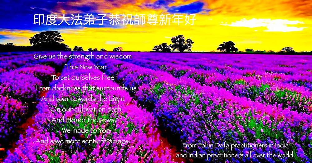 "Učitelju Liju iskreno želimo sretnu Novu godinu!" napisali su praktikanti u Indiji.