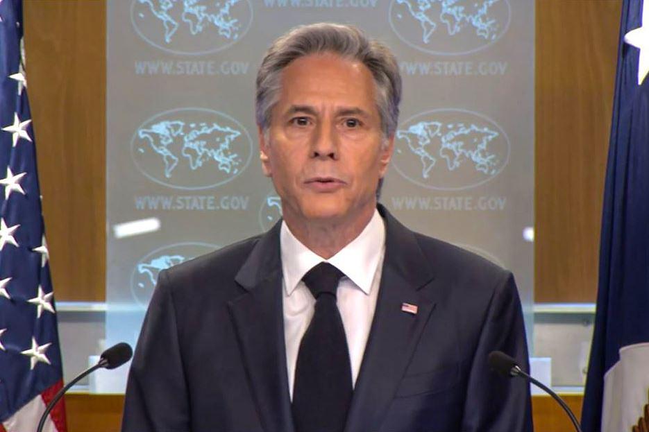 Američki državni tajnik Anthony Blinken tijekom obraćanja na konferenciji za novinare povodom državnog izvještaja o ljudskim pravima 2022. (20. ožujka, 2023.)